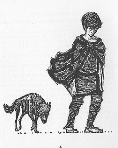 Dog in Rosemary Sutcliff book illustration by Charles Keeping
