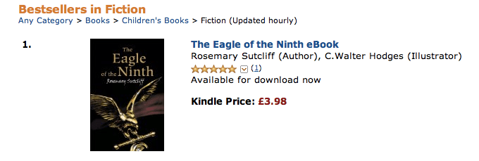 The Eagle of the Ninth topselling on Amazon 26 March