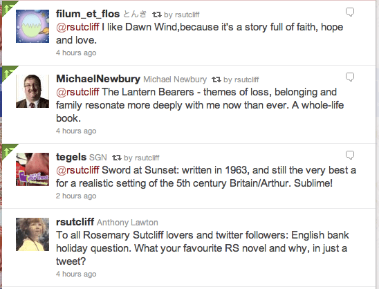 Twitter on favourite Rosemary Sutcliff book