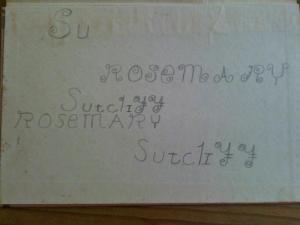 Rosemary Sutcliff signature aged 10 in frontispiece of The Cuckoo Clock