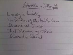 Rosemary Sutcliff's personal note of adult historical fiction