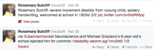 Two Tweets about Rosemary Sutcliff disability