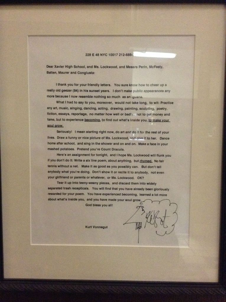 Kurt Vonnegut letter